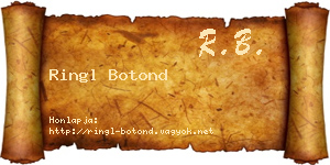 Ringl Botond névjegykártya